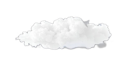 Cutout clean white cloud transparent backgrounds special effect 3d illustration.