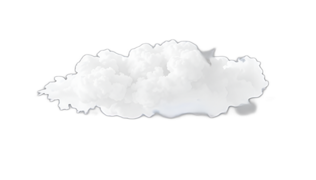 Cutout clean white cloud transparent backgrounds special effect 3d illustration.