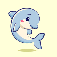 cute cartoon dolphins vector design for elements, clipart, ands sticker. animal cartoon vector cute