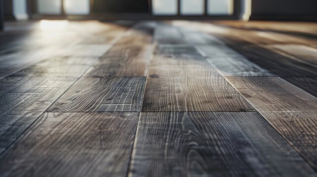 Wood grain pattern on floor panels, installed to a high standard.