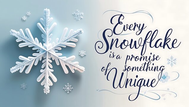 Large Snowflake Design With Unique Promise Message