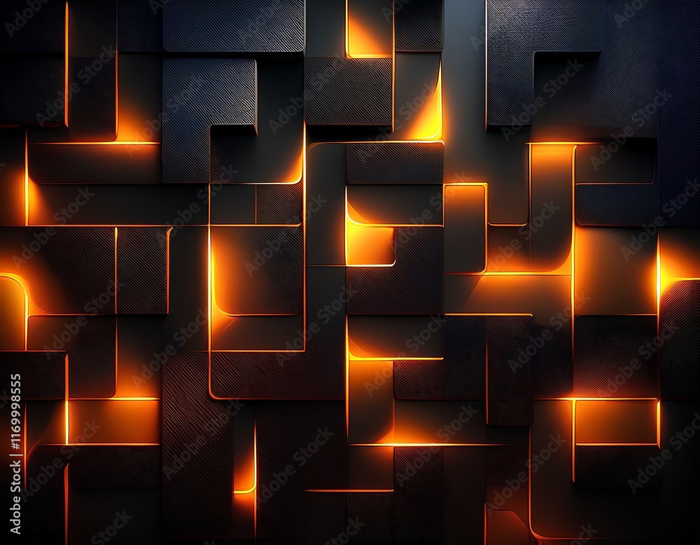 Poster dark background with glowing squares