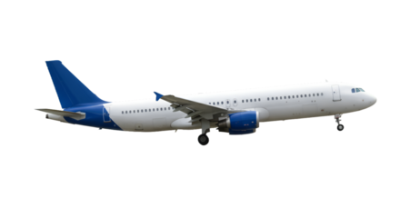 typical airplane isolated on transparent background.