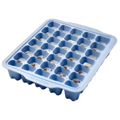 Fototapeta premium Blue Ice Cube Tray Filled With Iced Coffee Cubes