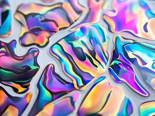 Fototapeta premium Collection of 3D Holographic Geometric Shapes with Soft Light Effects, Pastel Gradient Colors, and Glossy Surface Perfect for Abstract Artwork