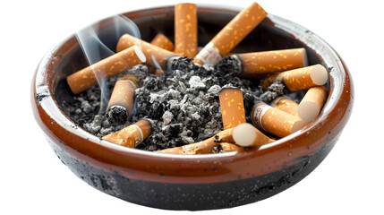 Cigarette Butts and Ashes in Ashtray on transparent background.PNG