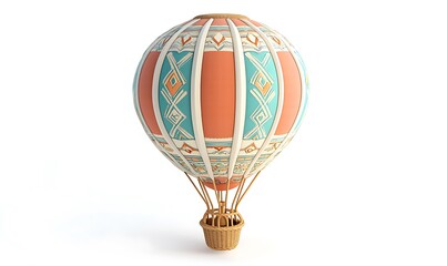 Fototapeta premium A colorful hot air balloon with intricate patterns, symbolizing adventure and travel.