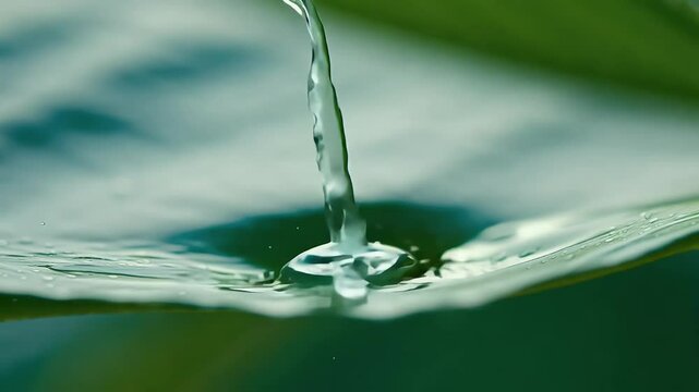 mesmerizing slow motion shot water droplet falling leaf filmed extreme macro detail using high speed cinema camera