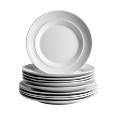 Stack of Elegant White Dinner Plates Minimalist Still Life