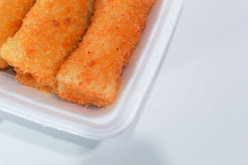 Risoles or risoles, is a traditional Indonesian snack. It contains mayonnaise mixed with eggs, sausage, vegetables and sometimes minced chicken, sprinkled with breadcrumbs and fried.