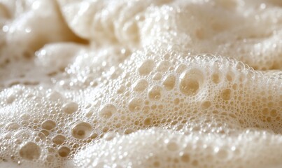 Fototapeta premium Close-up of frothy, creamy bubbles on a surface.