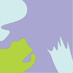 Obraz premium Abstract Composition of Organic Shapes in Lavender Green and Pale Blue