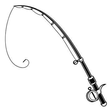 recommend clip art: Fishing Rod and Reel Silhouette Vector Illustration