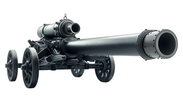 old cannon isolated on white