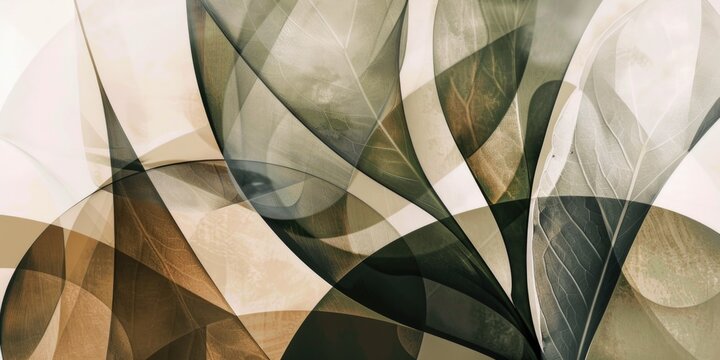 A creative blend of nature and art, showcasing abstract fractals from natural leaves with muted colors.