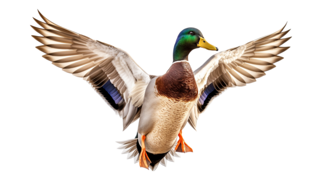 mallard duck isolated on white background