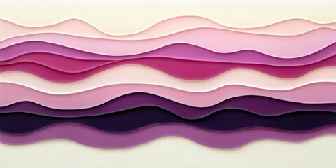 Abstract layered paper art with pink and purple waves