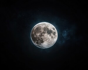 Obraz premium A glowing moon surrounded by radiant constellations, supernatural energy pulsating across the celestial expanse