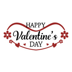 Happy Valentines Day typography poster with handwritten calligraphy text on Transparent background