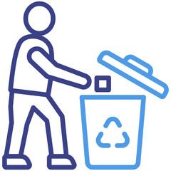 Fototapeta premium Throwing Trash Icon