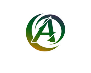 Fototapeta premium Bold Letter A Logo with Gradient Circular Design Element