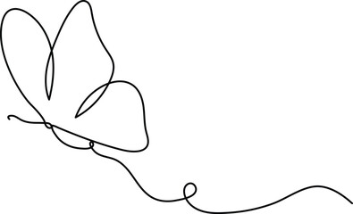 Butterfly Continuous One Line Drawing