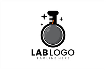 Lab bomb logo combining science and energy for modern and creative branding projects