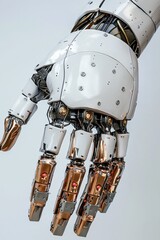 Futuristic Robotic Hand with Metallic Fingers and High-Tech Design