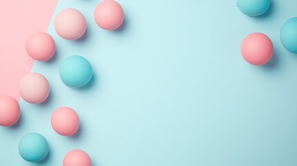 Pastel Pink and Blue Spheres on a Background