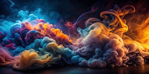 Obraz premium Realistic night smoke photos; dark, dramatic imagery capturing smoky atmospheres and low-light effects.