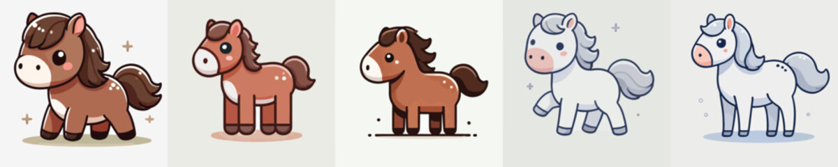 very cute and adorable horse vector