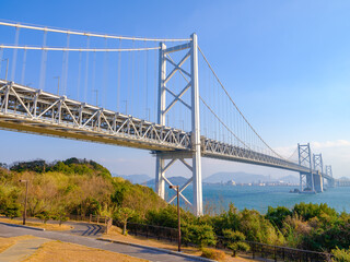 Obraz premium 与島PAから見る瀬戸大橋 香川県