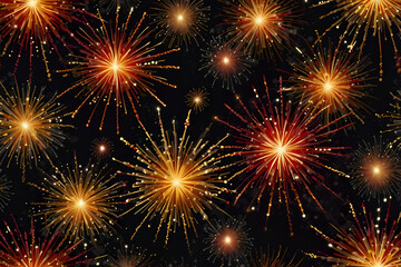 Fototapeta premium Vibrant fireworks illuminate the night sky in a stunning display of colorful explosions celebrating a festive event