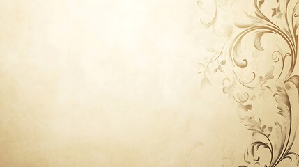Elegant Beige Background with Floral Design