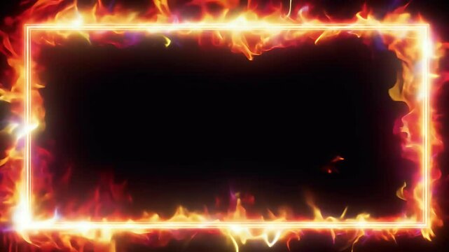 rectangle forms border dark background glowing neon ideal abstract design elements high resolution 4K animation loops