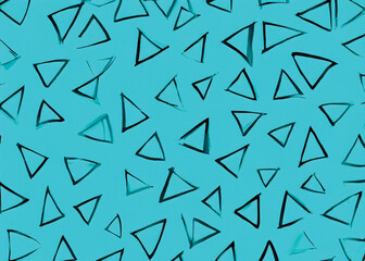 Black triangles on a blue background
