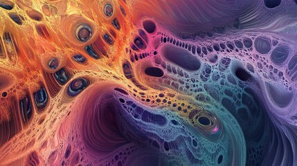 Obraz premium Abstract Cosmic Texture: Vibrant Organic Forms
