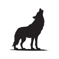 Jackal Silhouette vector 1, Black Silhouette of a Jackal Vector Illustration