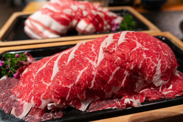 Fresh beef cut for hot pot