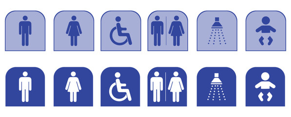WC & Toiletten - Piktogramme - Sanitär Symbole