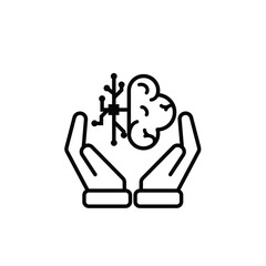 game icon. joystick in hand, controller, console. for rental logo, web icon, play station, line design style. Vector design