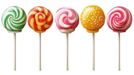 Set of colorful lollipop isolated on white background