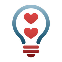 Light Bulb and Hearts Logo Vector Design.