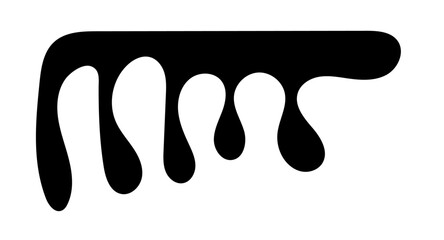 Realistic black paint drips isolated on a white background. The flowing black liquid. Dripping paint. Paint flows. Current paint, stains. Current drops. Vector illustration