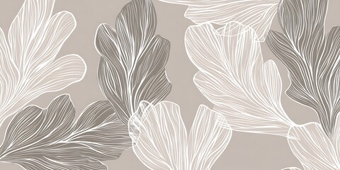 Beige leaf pattern, neutral background, nature design, website template.