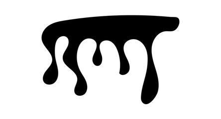 Realistic black paint drips isolated on a white background. The flowing black liquid. Dripping paint. Paint flows. Current paint, stains. Current drops. Vector illustration