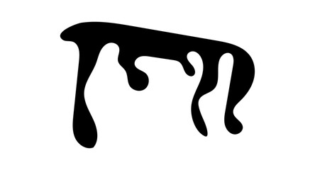 Realistic black paint drips isolated on a white background. The flowing black liquid. Dripping paint. Paint flows. Current paint, stains. Current drops. Vector illustration