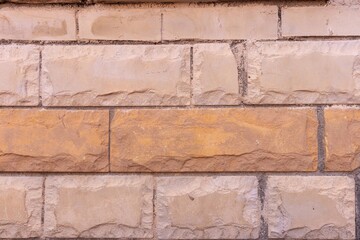Close up view of a brick wall