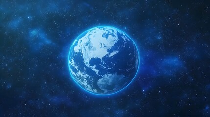 Earth Glowing in the Vastness of Space