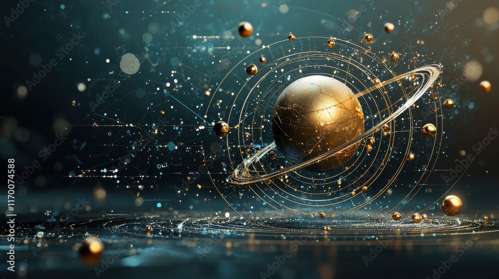 Aufkleber Exploring trivitino particle interactions a comprehensive analysis of abstract representations in quantum physics digital simulation environment scientific perspective